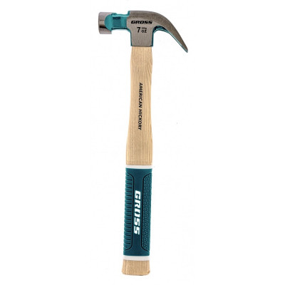 Молоток-гвоздодер, 200 г, угол 45, магнит, American hickory GROSS 10414 Молоток-гвоздодер, 200 г, угол 45, магнит, American hickory GROSS 10414