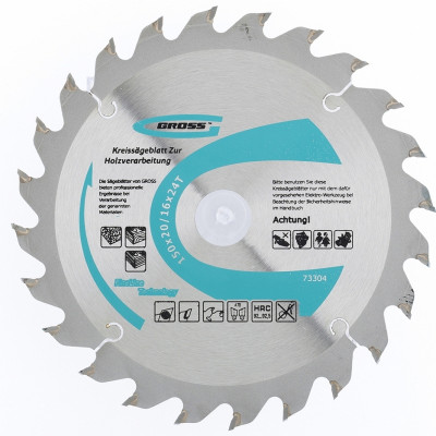 Пильный диск по дереву GROSS 150 x 20/16 x 24Т 73304 Пильный диск по дереву GROSS 150 x 20/16 x 24Т 73304