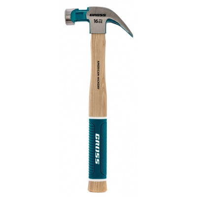 Молоток-гвоздодер, 450 г, угол 45, магнит, American hickory GROSS 10415