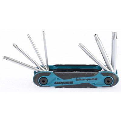 Набор ключей имбусовых GROSS Tamper-Torx, складные, 8 шт., CrV 16413 Набор ключей имбусовых GROSS Tamper-Torx, складные, 8 шт., CrV 16413