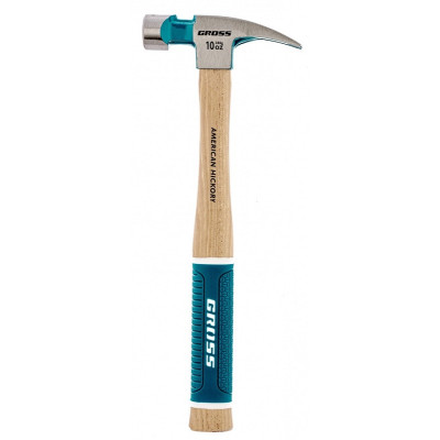 Молоток-гвоздодер, 280 г, угол 75, магнит, American hickory GROSS 10417 Молоток-гвоздодер, 280 г, угол 75, магнит, American hickory GROSS 10417