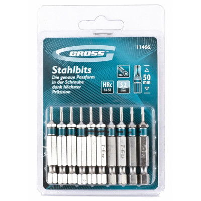 Набор бит GROSS TORX 6х50, сталь S2, 10 шт 11466